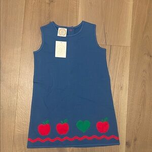 The Beaufort Bonnet Company Blue Dress with Red and Green Accents